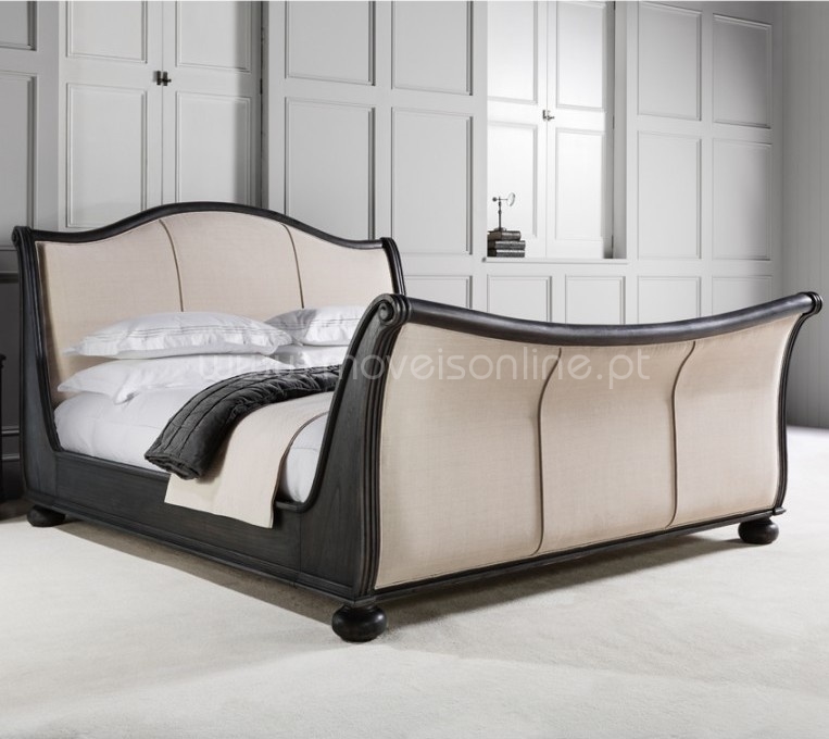 Cama de Casal Safari Charcoal Linen